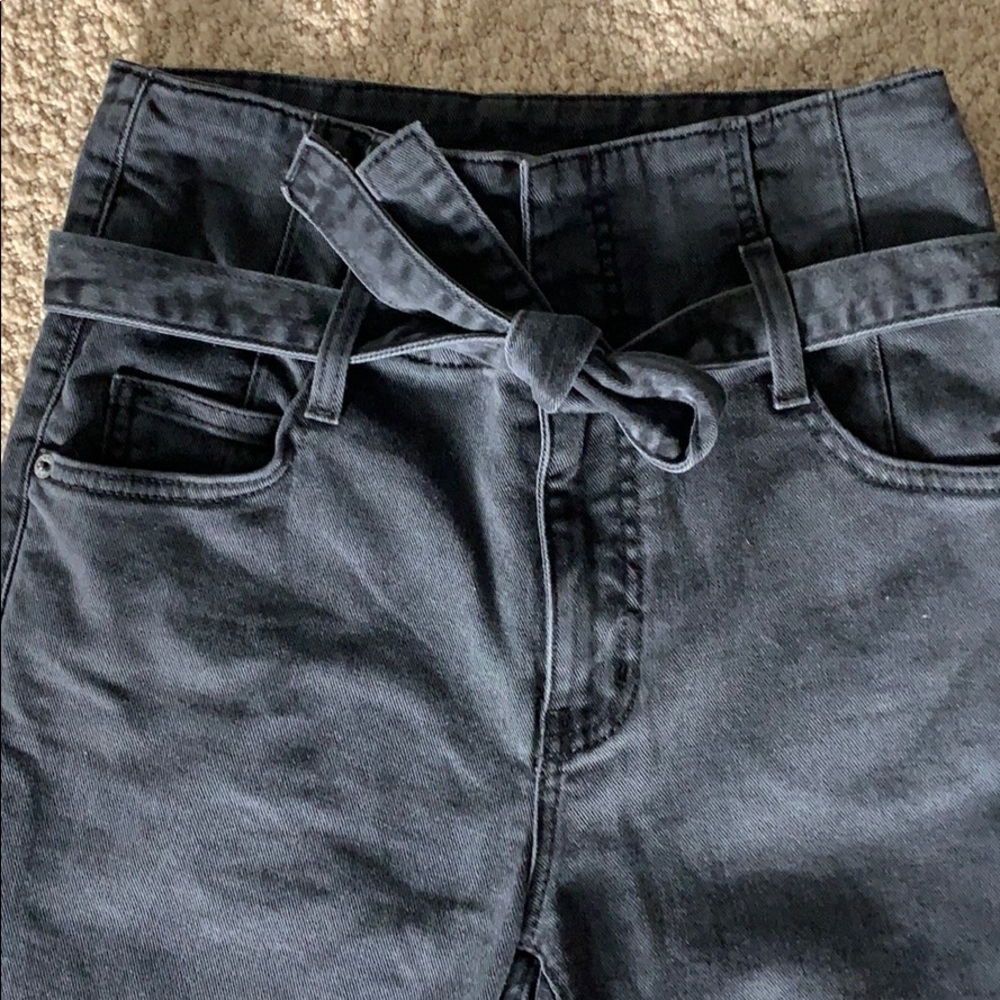 Current/Elliott black high rise jeans with belt